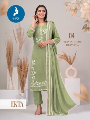 Kaya by Ekta exclusive straight kurti pant and dupatta catalogue at amaviexpo  readymade suit catalogs