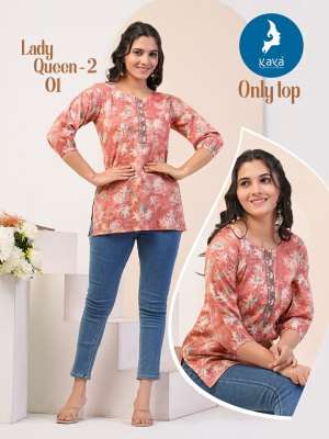 Kaya by Lady Queen 2 capsual foil printed best design western top catalogue at low rate western wear catalogs