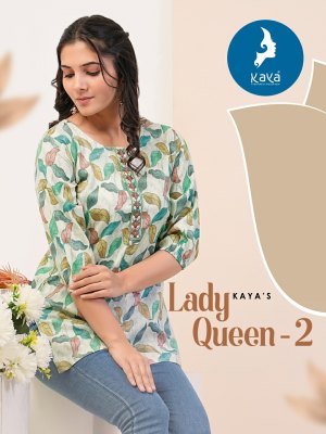 Kaya by Lady Queen 2 capsual foil printed best design western top catalogue at low rate western wear catalogs