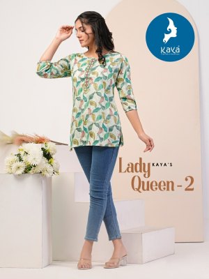 Kaya by Lady Queen 2 capsual foil printed best design western top catalogue at low rate western wear catalogs