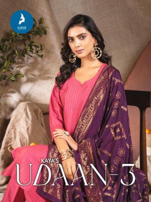 Kaya by Udaan 3 Chanderi Pure silk Kurti pant and dupatta catalogue at affordable rate Kaya kurti