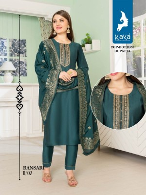 Kaya kurti by bansari 3 piece streight kurti with pant and dupatta catalog at wholsale rate kurtis catalogs