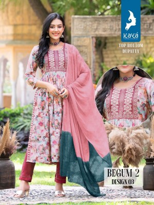 Kaya kurti by begum 2  Nayra cut 3 piece flair kurti pant and dupatta catalogue at wholsale rate kurtis catalogs