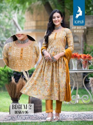 Kaya kurti by begum 2  Nayra cut 3 piece flair kurti pant and dupatta catalogue at wholsale rate kurtis catalogs