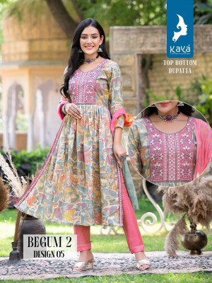 Kaya kurti by begum 2  Nayra cut 3 piece flair kurti pant and dupatta catalogue at wholsale rate kurtis catalogs