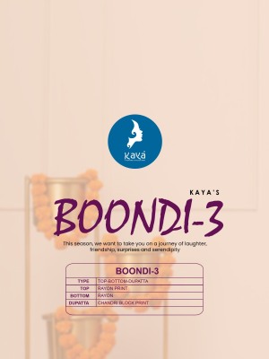 Kaya kurti by boondi 3 straight reyon block printed kurti pant with dupatta catalogue   readymade suit catalogs