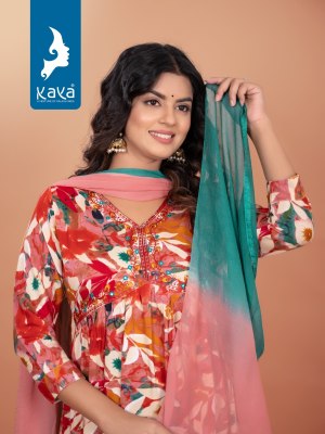 Kaya kurti by gazal 3 piece aliya with nyra cut reyon foil printed kurti catalog at wholesale price kurtis catalogs