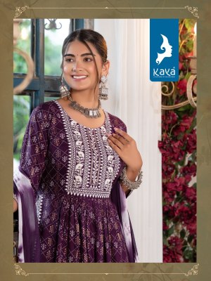 Kaya kurti by gulnaaz 3 piece nyra cut reyon printed kurti pant and dupatta at wholesale rate kurtis catalogs