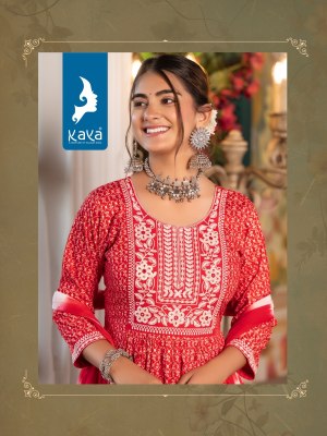 Kaya kurti by gulnaaz 3 piece nyra cut reyon printed kurti pant and dupatta at wholesale rate kurtis catalogs