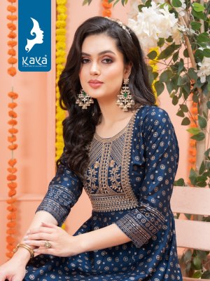 Kaya kurti isheeta slub silk with print kurti catalog at wholesale price Kaya kurti