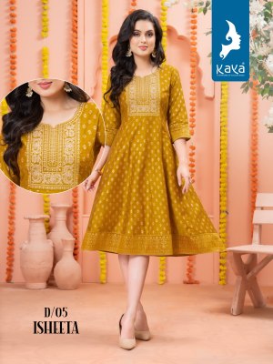 Kaya kurti isheeta slub silk with print kurti catalog at wholesale price kurtis catalogs