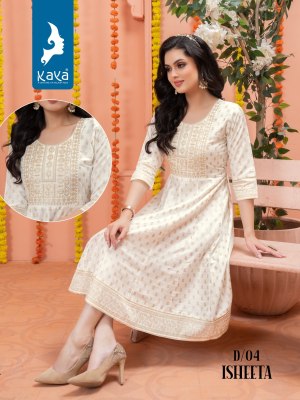 Kaya kurti isheeta slub silk with print kurti catalog at wholesale price kurtis catalogs