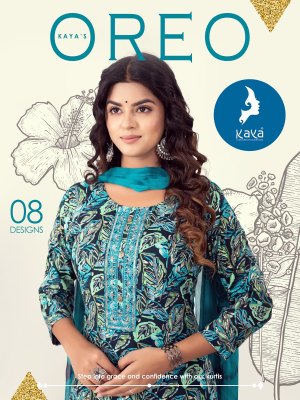 Kaya kurti presenting oreo 3 piece straight cut kurti catalog at wholesale price Kaya kurti