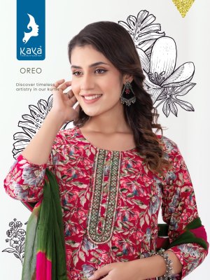 Kaya kurti presenting oreo 3 piece straight cut kurti catalog at wholesale price readymade suit catalogs