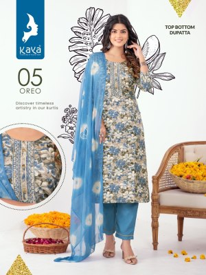 Kaya kurti presenting oreo 3 piece straight cut kurti catalog at wholesale price readymade suit catalogs