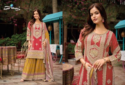 Kelly by Your Choice Semi pure Chinon Heavy Embroidered Fancy Sharara Suit collection at Affordable rate readymade suit catalogs