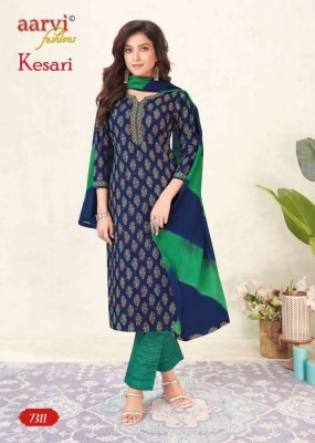 Kesari vol 1 by Aarvi pure cotton printed kurti pant and dupatta catalogue at affordable rate readymade suit catalogs