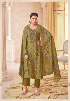 Kesha vol 1 by Suryajyoti Pure Modal Printed embroidered unstitched suit catalogue in low rate salwar kameez catalogs