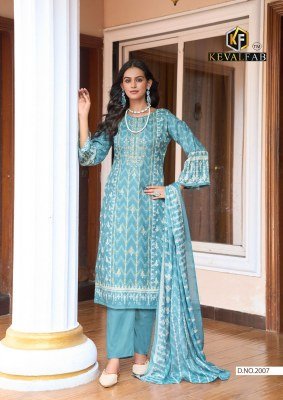 Keval Fab Jazmin Vol 2 Premium Designer Suit  Exclusive Embroidered Self Work Unstitched Cotton Suit Set Collection Wholesale dress material catalogs