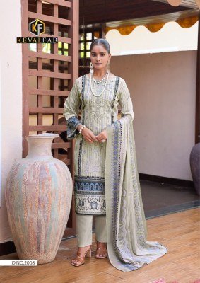 Keval Fab Jazmin Vol 2 Premium Designer Suit  Exclusive Embroidered Self Work Unstitched Cotton Suit Set Collection Wholesale dress material catalogs