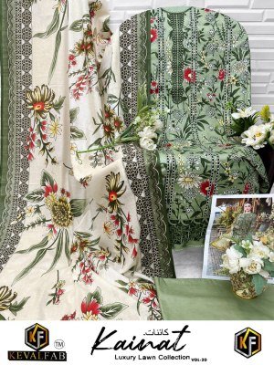 Keval Fab Kainat Vol 20 Expansive Designer Karachi Collection Unstitched Heavy Luxury Lawn Cotton Prints Wholesale dress material catalogs