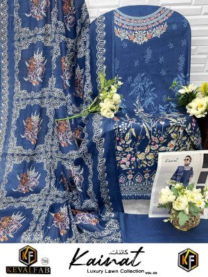 Keval Fab Kainat Vol 20 Expansive Designer Karachi Collection Unstitched Heavy Luxury Lawn Cotton Prints Wholesale dress material catalogs
