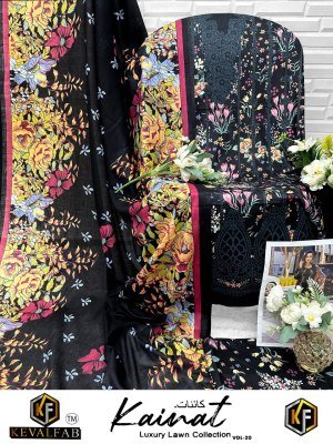 Keval Fab Kainat Vol 20 Expansive Designer Karachi Collection Unstitched Heavy Luxury Lawn Cotton Prints Wholesale dress material catalogs