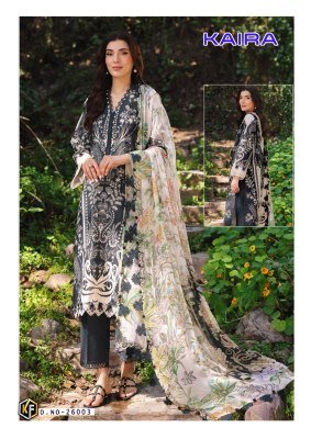 Keval Fab Kaira Vol 26 Unstitched Karachi Collection Heavy Lawn Cotton Designer Prints Top Bottom Dupatta Wholesale dress material catalogs