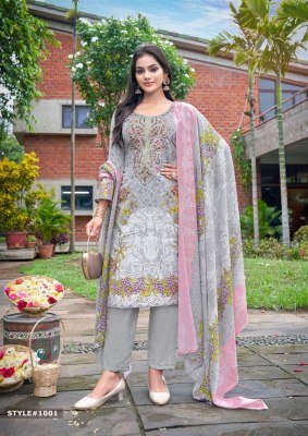 Keval Fab Mizaj M Prints Vol 1 Premium Soft Cotton Embroidered Dress Material Wholesale dress material catalogs