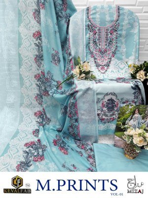 Keval Fab Mizaj M Prints Vol 1 Premium Soft Cotton Embroidered Dress Material Wholesale dress material catalogs