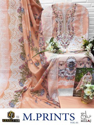 Keval Fab Mizaj M Prints Vol 1 Premium Soft Cotton Embroidered Dress Material Wholesale dress material catalogs