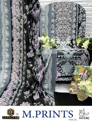 Keval Fab Mizaj M Prints Vol 1 Premium Soft Cotton Embroidered Dress Material Wholesale dress material catalogs