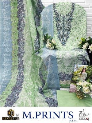 Keval Fab Mizaj M Prints Vol 1 Premium Soft Cotton Embroidered Dress Material Wholesale dress material catalogs