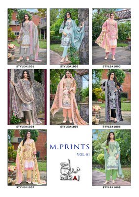 Keval Fab Mizaj M Prints Vol 1 Premium Soft Cotton Embroidered Dress Material Wholesale dress material catalogs
