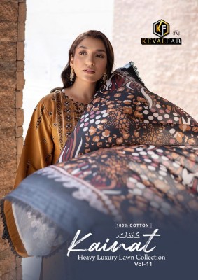 Keval Fab by Kainat vol 11 heavy lawn cotton printed designer Karachi suit catalogue at amaviexpo Keval fab