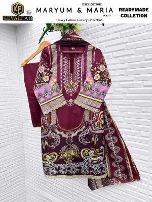 KevalFab Maryum And Maria Vol 17 Karachi Readymade Kurti Pant with Dupatta Cotton And Lawn Kurti for Women And Wholesale kurtis catalogs