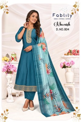 Khawaish by Fablily pure silk embroidered fancy Anarkali suit collection fancy Anarkali suit catalogs