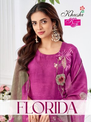 Khushi Fashion Florida Muslin Digital Kurti Pant Dupatta Collection  wholesale catalogs