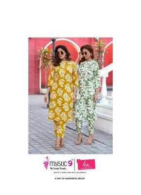 Khushi vol 1 by Mystic 9 Premium Quality printed trendy cotton top with bottom collection in low rate kurtis catalogs