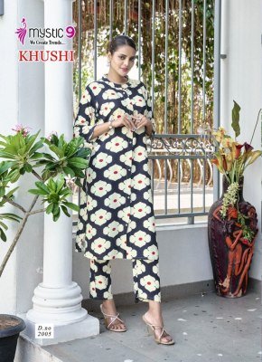Khushi vol 2 by Mystic 9 Heavy Viscose Printed top bottom and dupatta catalogue at affordable rate readymade suit catalogs