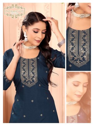 Khushi vol 7 by Padmavati Textiles Roman silk embroidered top bottom and dupatta catalogue at affordable rate readymade suit catalogs