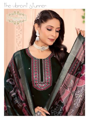 Khushi vol 7 by Padmavati Textiles Roman silk embroidered top bottom and dupatta catalogue at affordable rate readymade suit catalogs