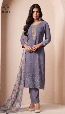 Khwaab by Vinay Exclusive Schiffli embroidered unstitched suit collection with low price dress material catalogs