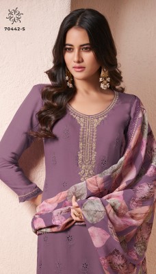 Khwaab by Vinay Exclusive Schiffli embroidered unstitched suit collection with low price dress material catalogs