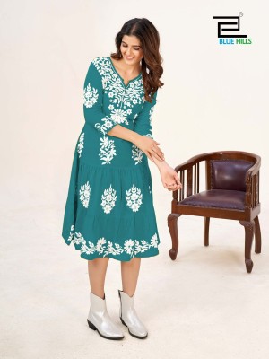 Kiara vol 3 by Blue hills reyon luckhnavi kurti catalogue at wholesale rate kurtis catalogs