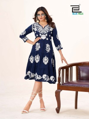 Kiara vol 3 by Blue hills reyon luckhnavi kurti catalogue at wholesale rate kurtis catalogs