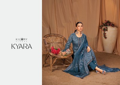Kilory Trendz Kyara Pure Jam Silk Unstitched Suit with Digital Print And Handwork Pure Rayon Bottom And Muslin Silk Dupatta Wholesale dress material catalogs