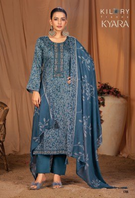 Kilory Trendz Kyara Pure Jam Silk Unstitched Suit with Digital Print And Handwork Pure Rayon Bottom And Muslin Silk Dupatta Wholesale dress material catalogs
