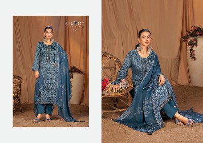 Kilory Trendz Kyara Pure Jam Silk Unstitched Suit with Digital Print And Handwork Pure Rayon Bottom And Muslin Silk Dupatta Wholesale dress material catalogs