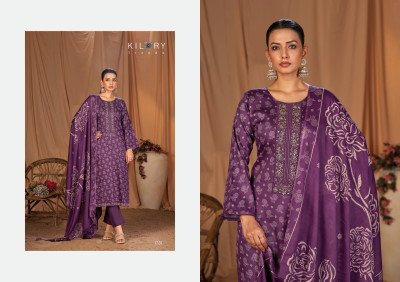 Kilory Trendz Kyara Pure Jam Silk Unstitched Suit with Digital Print And Handwork Pure Rayon Bottom And Muslin Silk Dupatta Wholesale dress material catalogs